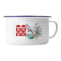 紅雙喜搪瓷泡面碗帶蓋懷舊老式搪瓷飯缸帶蓋學(xué)生飯盒干飯人泡面碗