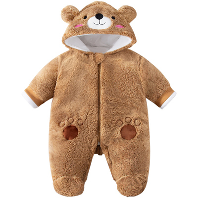 包脚连帽，婴儿冬季连体衣