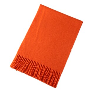 纯色橘色羊毛围巾男女冬季橙色桔色桔红色羊绒围脖韩版保暖加厚长