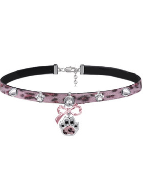 YiMi亦米原创甜酷皮革choker颈链复古高级感朋克猫爪新款锁骨链女