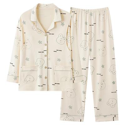 2025年新款带胸垫月子服纯棉全棉吸汗孕期孕妇喂奶哺乳睡衣女春秋