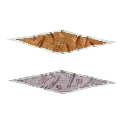 尉了Weiliao山茶花菱形巾真丝