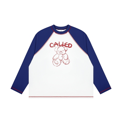 CALLEDBACK撞色小熊印花T恤