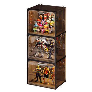 手办展示柜盲盒收纳盒适用乐高玩具摆件家用透明积木高达模型架子