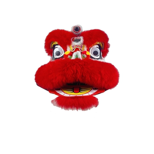 佛山舞狮道具狮头12寸可眨眼PP塑料材质醒狮表演单头款不眨眼装饰