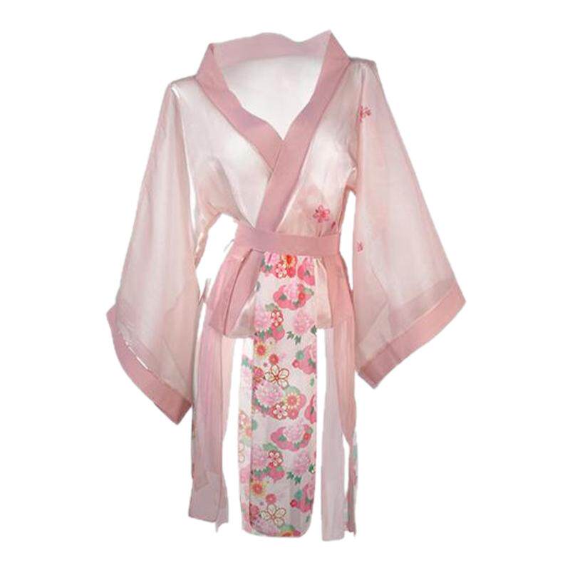 淇淇学姐【樱花美姬】日式性感樱花和服纯欲开襟优雅宽袖cos睡裙