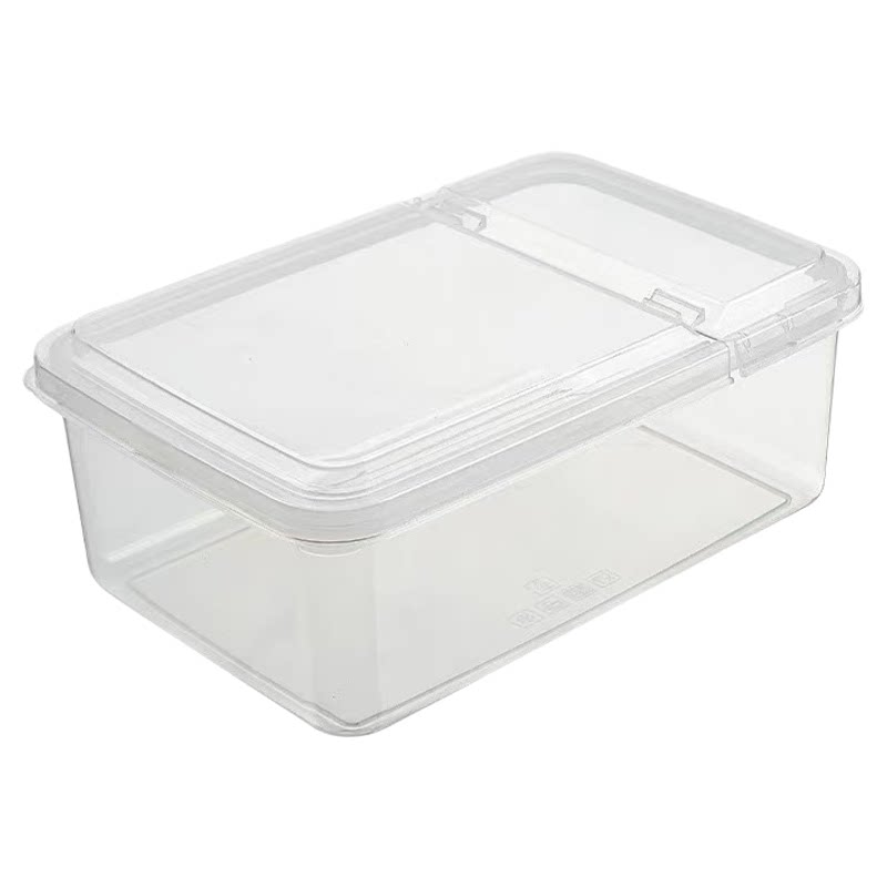 翻盖保鲜盒商用食品展示盒透明塑料盒子摆摊专用冰箱长方形收纳盒