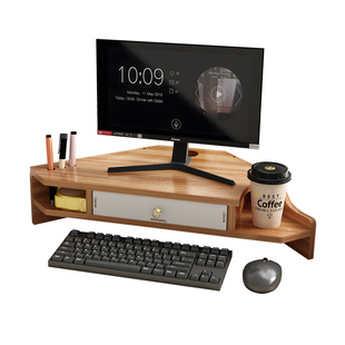 转角电脑增高架台式显示器工位拐角置物架办公室桌面三角形支架