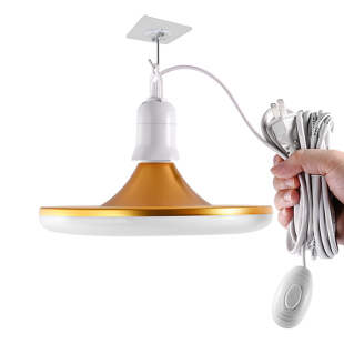 家用插电式照明灯直插led带线插座飞碟灯带开关插头悬挂超亮灯泡