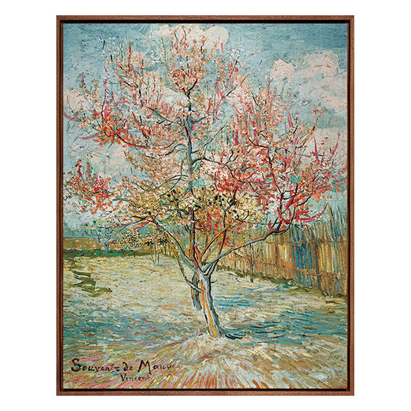 梵高-盛开的桃花版画客厅装饰画