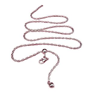 S925纯银项链锁骨链细链子素链颈链加长配链加粗款毛衣链男女通用