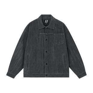 FORNINES国风新中式盘扣立领上衣潮牌复古灯芯绒外套男女秋季夹克