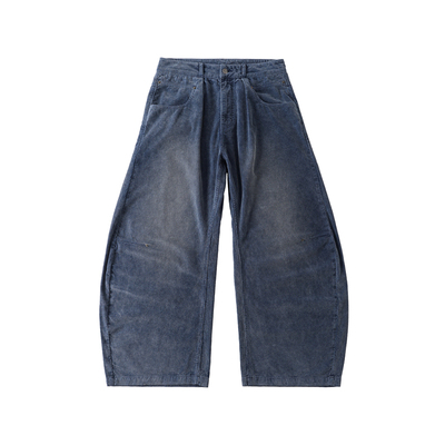 LR MADE 26SS 做旧灯芯绒 同色马骝 复古褶位弯刀休闲牛仔长裤