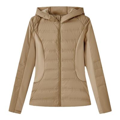 LAUREL针织拼接收腰超轻羽绒服