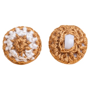 手工钩针纽扣毛衣外套扣子手钩花棉线圆形扣子针织衫毛呢装饰扣