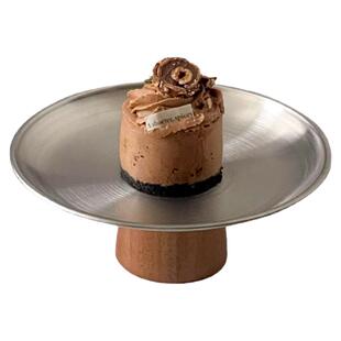 果盘客厅家用相思木高脚不锈钢托盘轻奢糖果零食水果摆放盘甜品盘