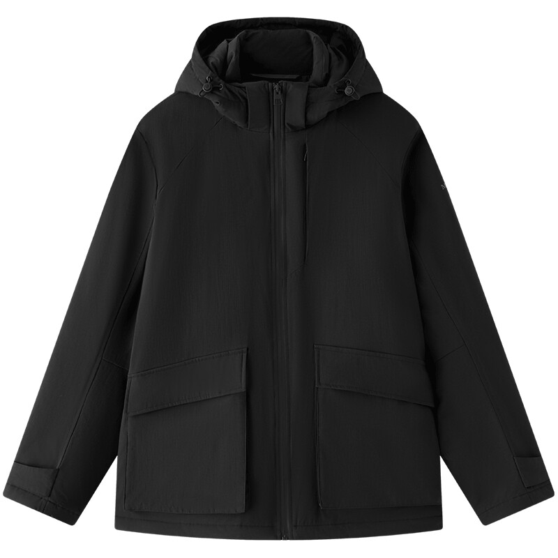 Marc O'Polo/MOP冬季新款防泼溅大贴袋一手长可拆卸连帽棉服男装