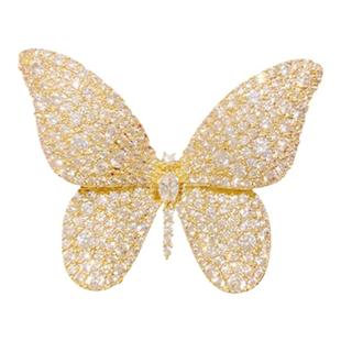 金色蝴蝶胸针女西装高档精致胸花复古高级感轻奢毛衣大衣别针配饰