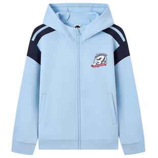 361°童装男童连帽针织外套2026新款春秋学院运动男孩中大童外套