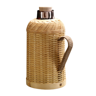 竹编热水瓶暖壶水壶老式暖瓶木塞开水瓶竹编外壳保温家用开水暖瓶