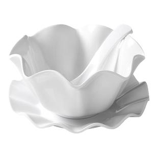 祥源美密胺餐具白色甜品雪糕花边碗水果沙拉甜点碗糖水银耳羹汤碗