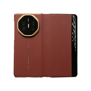 适用华为MateX6/X5/X3秒变MateXT手机壳新款折叠屏智能翻盖皮套超薄轻奢商务高级感带镜头支架真皮耐磨防摔壳