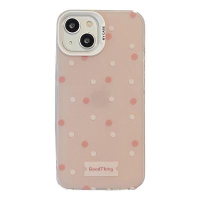 宁宁 手感超好双层imd温柔可爱粉色满屏波点女iPhone15MobileCase