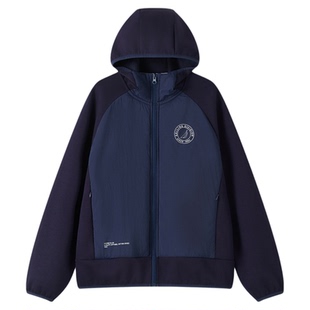 NAUTICA/诺帝卡童装男女童轻量保暖棉服外套秋冬连帽针织拼接棉衣