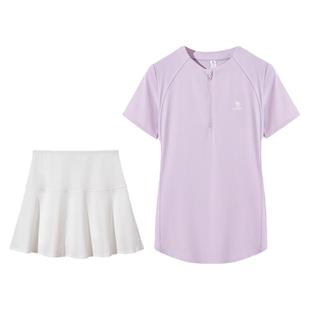 骆驼运动套装女春夏新款速干透气短袖短裙跑步羽毛球网球服两件套