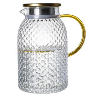 加厚耐热玻璃凉水壶锤纹煮茶壶大容量防爆水壶家用待客多用泡茶壶