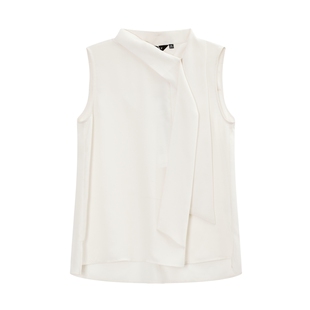 NEELLY纳俪商场同款夏季无袖通勤套头衬衫女纯色简约直筒雪纺衫