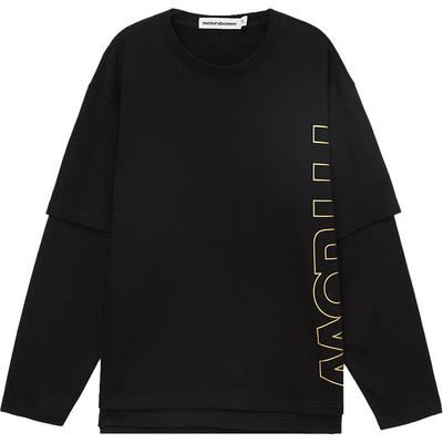 宽松美特斯邦威假两件卫衣