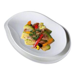 高端蒸鱼盘酒店专用餐具陶瓷网红大号盛鱼异形盘子家用椭圆形鱼盘