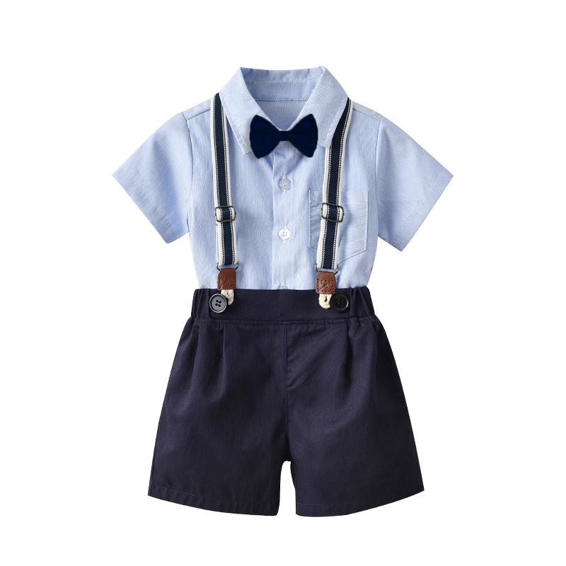 罗蒙男童小西装套装宝宝周岁生日主持人花童礼服西装演讲演出服夏