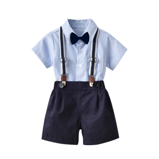 罗蒙男童小西装套装宝宝周岁生日主持人花童礼服西装演讲演出服夏