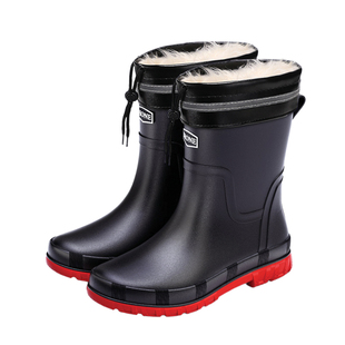 环保材质迷彩中筒雨鞋男款防滑防水男士雨靴束口加绒工作胶鞋钓鱼