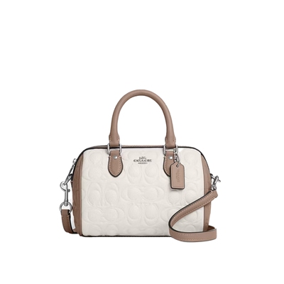 COACH/蔻驰官方 奥莱款MINI ROWAN女士单肩斜挎手提波士顿包CY744