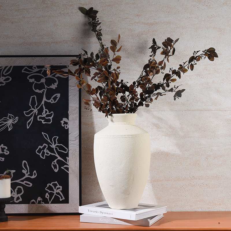 陶瓷花瓶中古风粗陶陶罐侘软风花搭配装饰器插花寂摆件做旧装复古