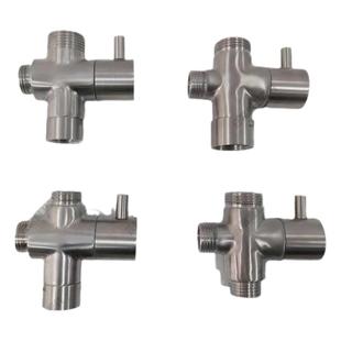 304不锈钢分水器一进二出4分带内活接淋浴花洒开关配件三通分水阀