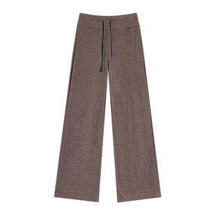 灰色微喇叭阔腿裤报恩裤女高腰显瘦垂坠感软糯宽松慵懒休闲糯米裤