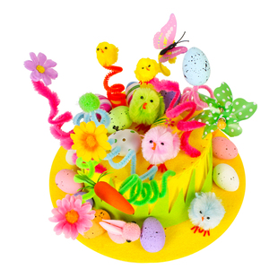 新年手工diy复活节兔头帽子材料包春节生肖福帽儿童表演创意秀