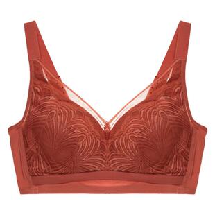 奥维丝丽内衣女大胸显小无钢圈睡眠围薄款舒适聚拢蕾丝背心文胸