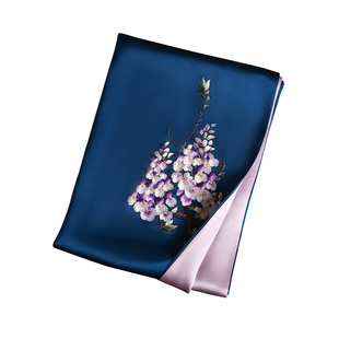 苏绣丝巾妈妈送礼苏州刺绣真丝桑蚕丝双面围巾旗袍披肩礼盒送长辈