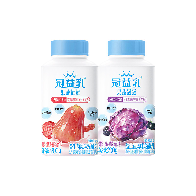 冠益乳果蔬冠冠酸奶莲雾树莓10瓶X200ml
