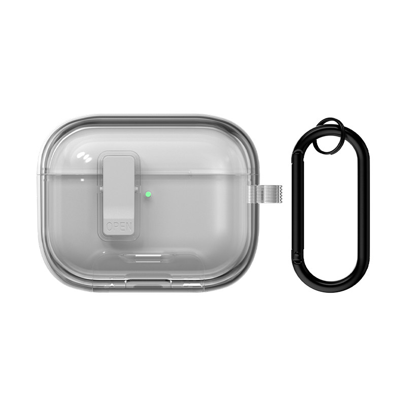 SwitchEasy适用2026苹果AirPods 5/4代耳机保护壳磁扣防摔Pro3透明套手机支架带挂扣防丢蓝牙耳机无线充电新