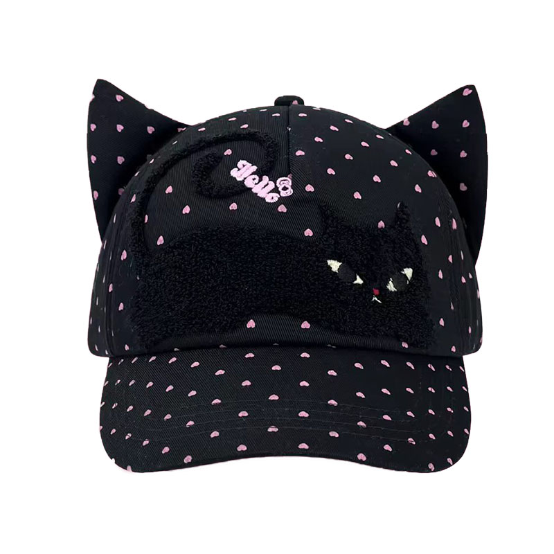 可爱猫咪耳显脸小棒球帽女款