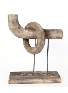 新中式风木质书房博古架艺术品