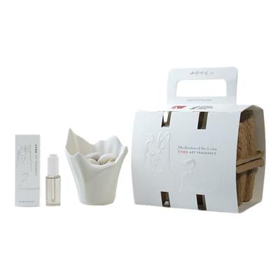 菩璞中华味道鹅卵石中式阅己蜡梅花香薰礼盒套装礼物 顺丰包邮