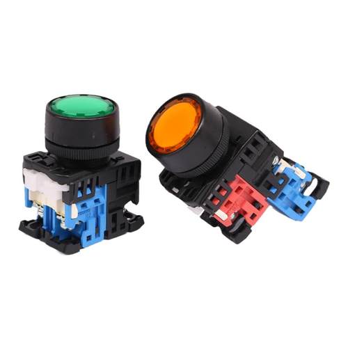 富士富上平钮带灯带自锁按钮开关AP/AR22F5L-11E3G M3R Y SW20 10