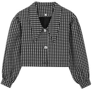 Mind Bridge2026春新款千鸟格外套设计感上衣女士复古短款夹克